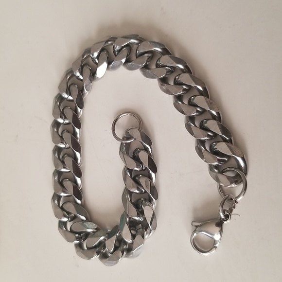 Mens Stainless Steel Cuban Link Bracelet 8mm X 8.5" Excellent Condition - Picture 5 of 9